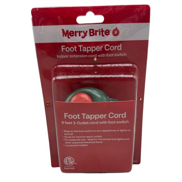 Merry Brite Foot Tapper Cord 9Ft 3-Outlet Indoor Extension Cord Foot Switch READ - Picture 1 of 8